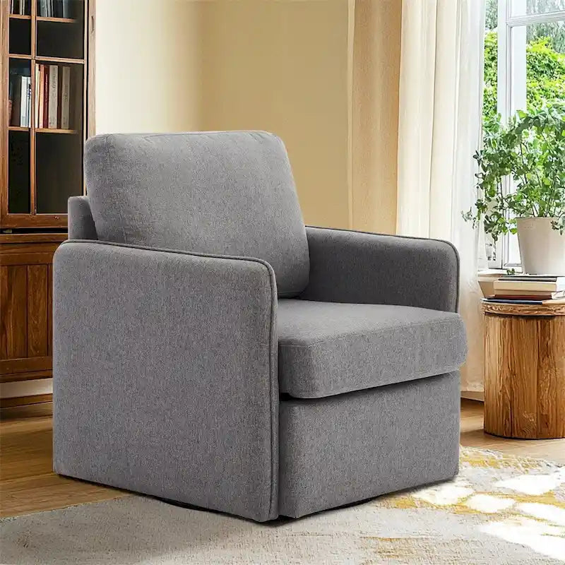 Fauteuil pivotant,Fauteuil de salon confortable avec rangement,Fauteuil d'appoint