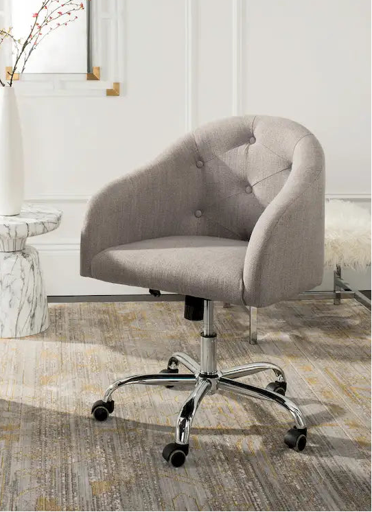 SAFAVIEH Hugrin Tufted Swivel Adjustable Office Chair - 24Wx22Dx35H