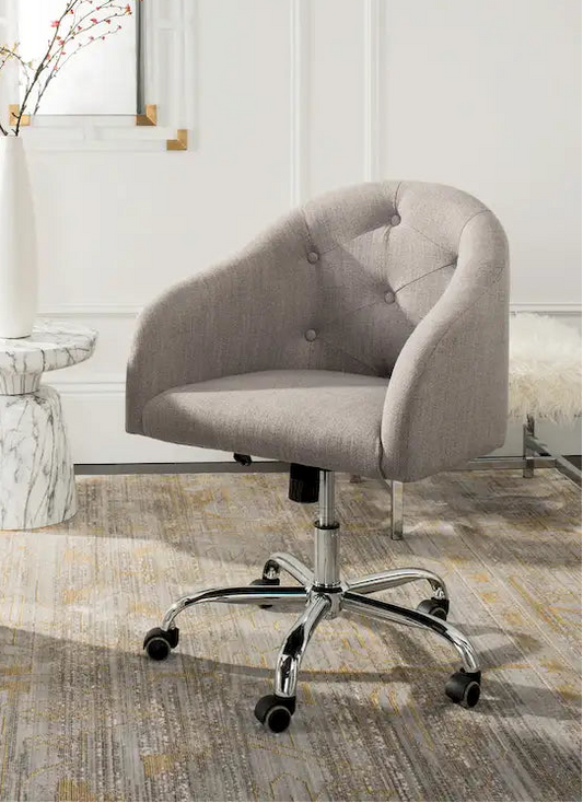 Chaise de bureau pivotante et réglable capitonnée - 24Lx22Px35H