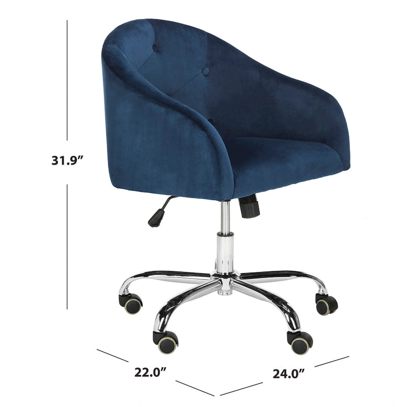 Chaise de bureau pivotante et réglable capitonnée - 24Lx22Px35H