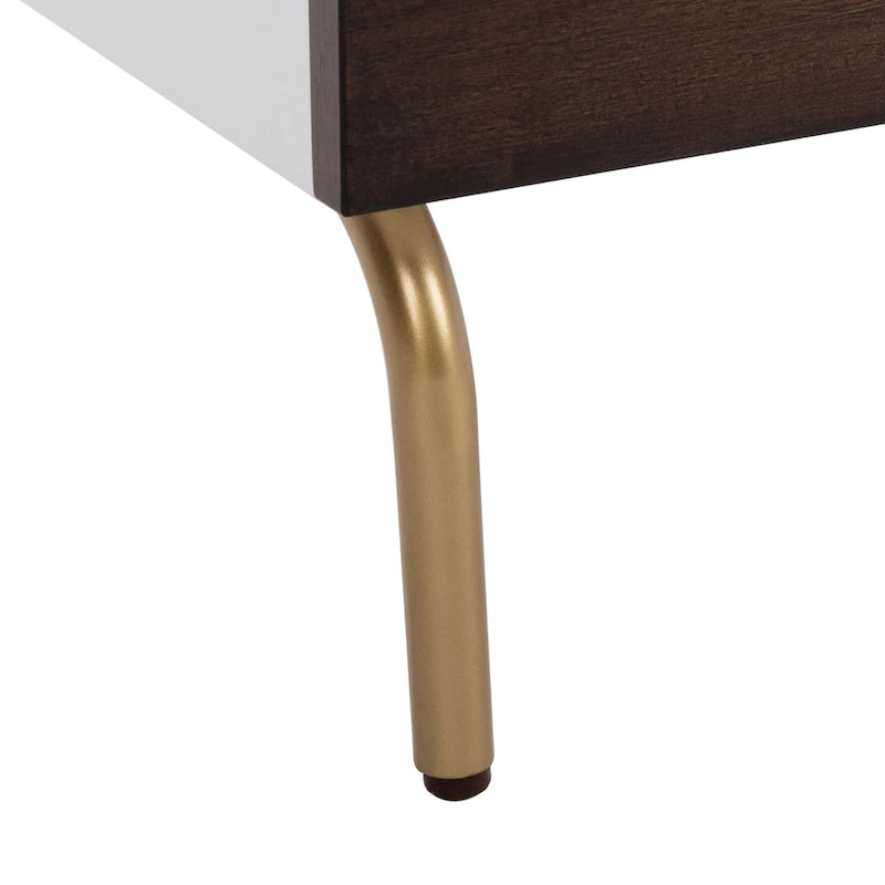 Table de chevet à 2 tiroirs avec étagère ouverte – Table d'appoint de chambre à coucher moderne avec rangement