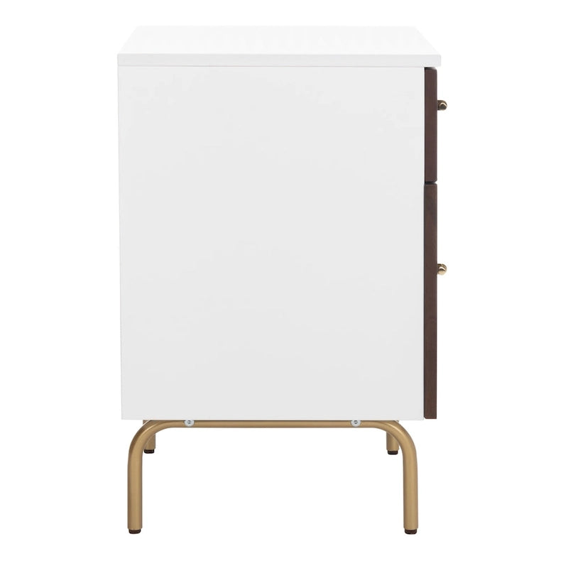 Table de chevet à 2 tiroirs avec étagère ouverte – Table d'appoint de chambre à coucher moderne avec rangement