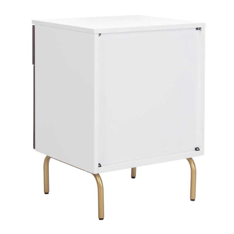 Table de chevet à 2 tiroirs avec étagère ouverte – Table d'appoint de chambre à coucher moderne avec rangement