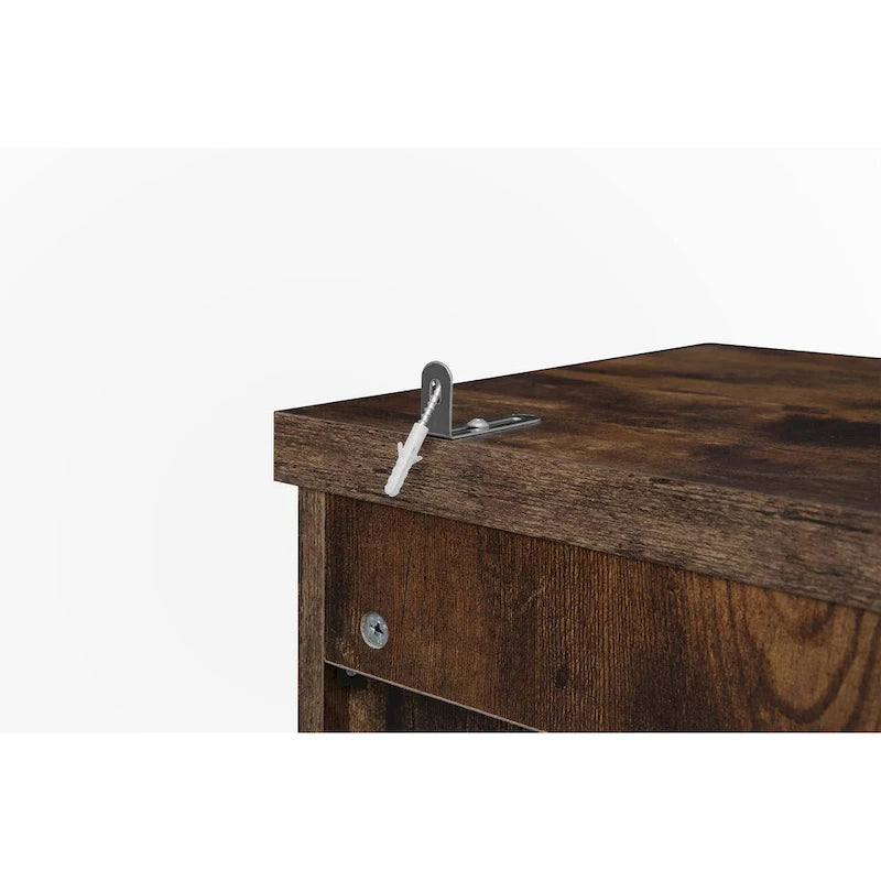Meuble de rangement 4 portes avec 1 tiroir — En rotin synthétique, design extérieur résistant aux intempéries