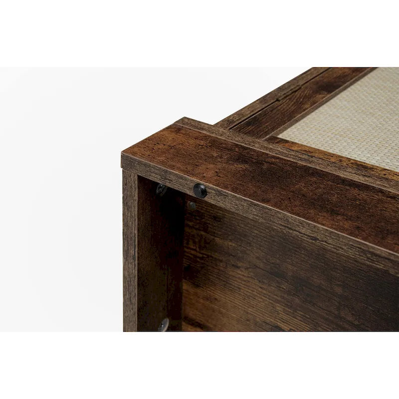 Meuble de rangement 4 portes avec 1 tiroir — En rotin synthétique, design extérieur résistant aux intempéries