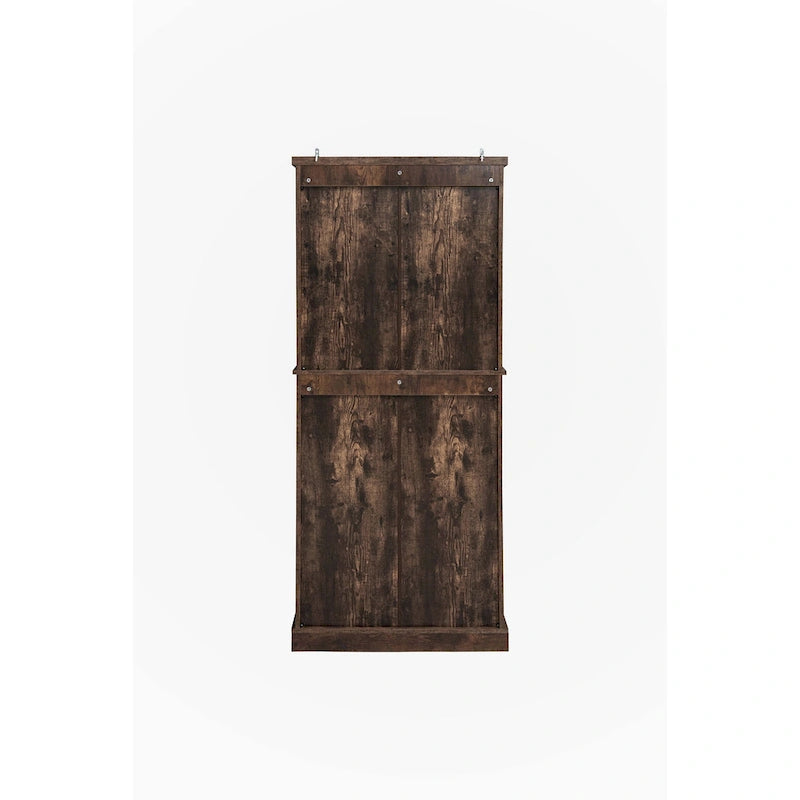 Meuble de rangement 4 portes avec 1 tiroir — En rotin synthétique, design extérieur résistant aux intempéries