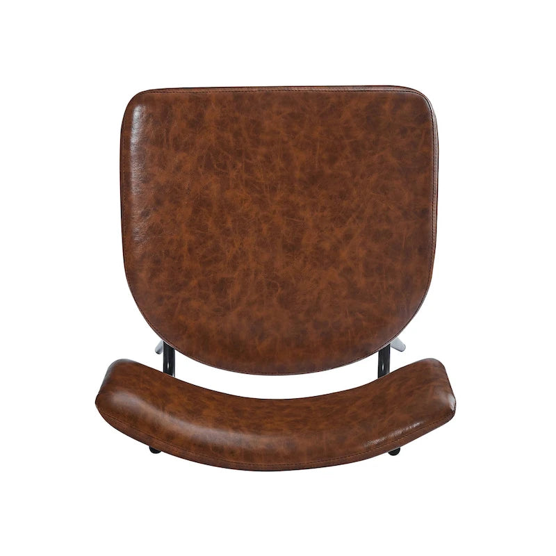 2 tabourets de comptoir rétro pivotants de 26 pouces, lot de 2 chaises de bar en cuir PU avec assise rembourrée et cadre en fer