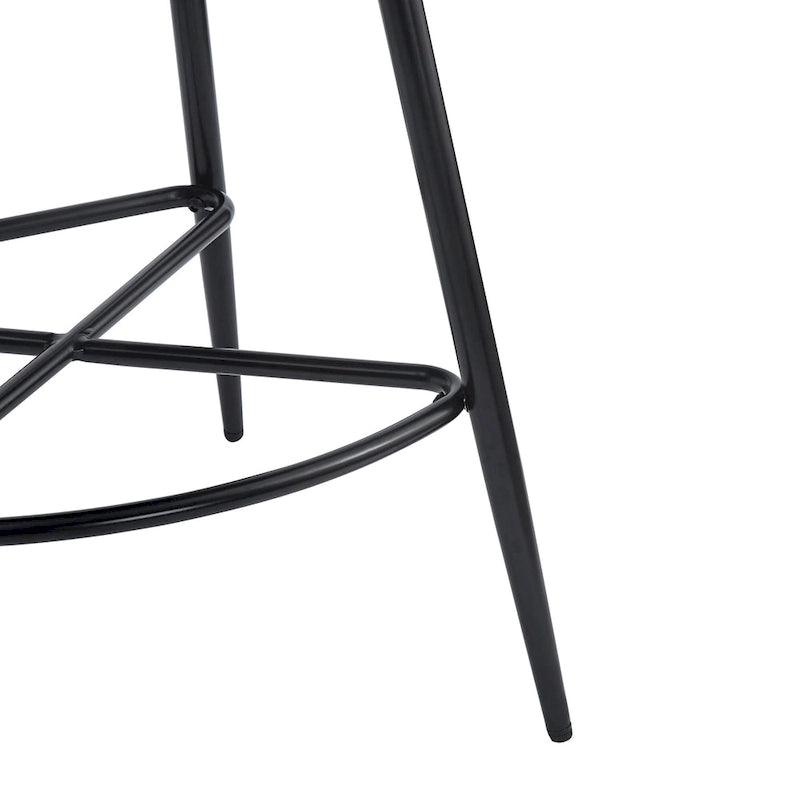 2 tabourets de comptoir rétro pivotants de 26 pouces, lot de 2 chaises de bar en cuir PU avec assise rembourrée et cadre en fer