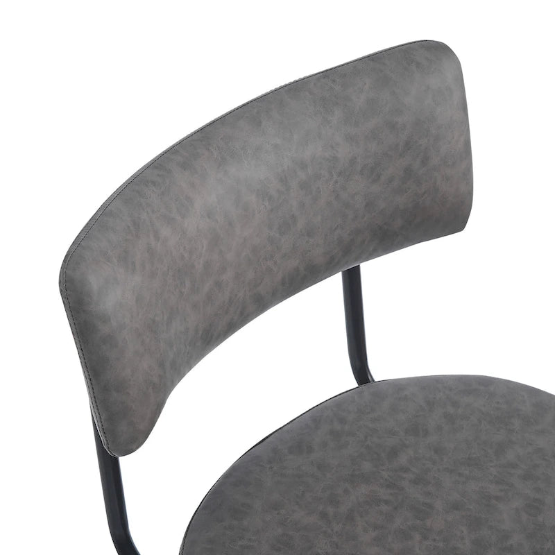 2 tabourets de comptoir rétro pivotants de 26 pouces, lot de 2 chaises de bar en cuir PU avec assise rembourrée et cadre en fer