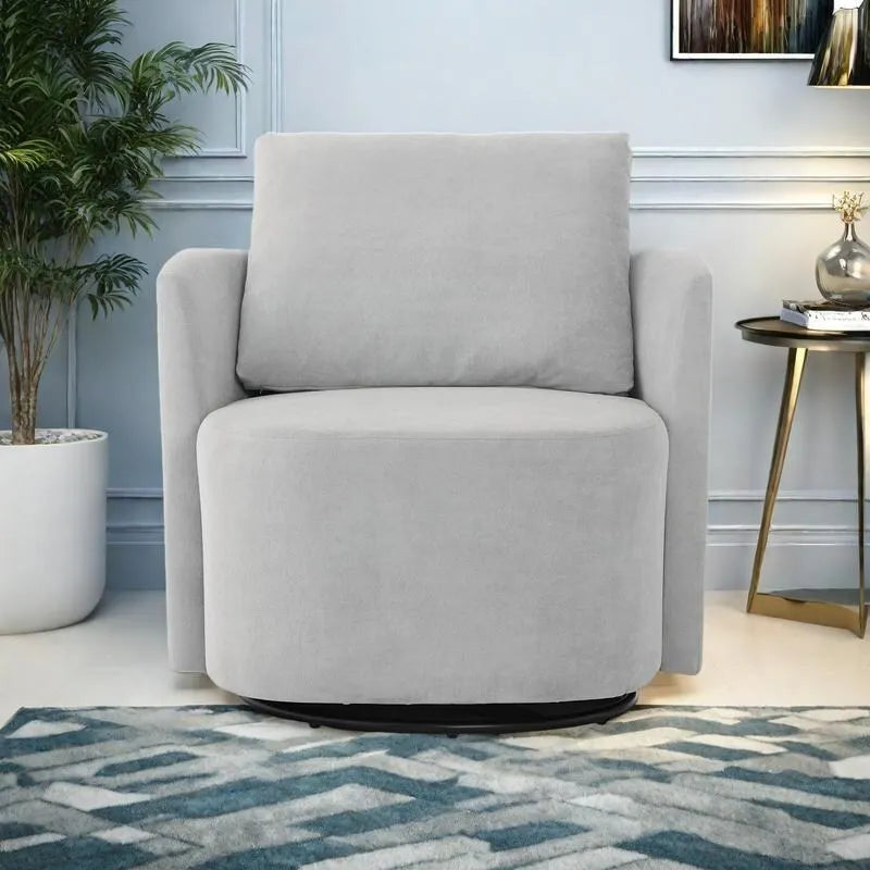 Fauteuil rond pivotant 360° en chenille avec design incurvé ergonomique et capacité de 200 kg