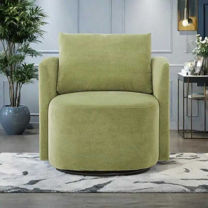 Fauteuil rond pivotant 360° en chenille avec design incurvé ergonomique et capacité de 200 kg