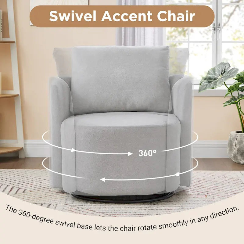 Fauteuil rond pivotant 360° en chenille avec design incurvé ergonomique et capacité de 200 kg