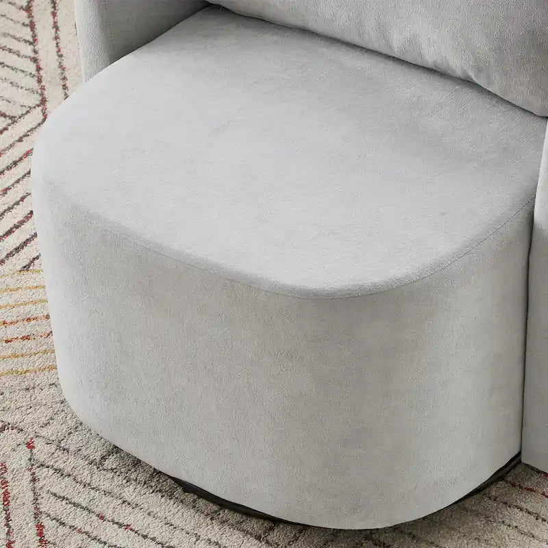 Fauteuil rond pivotant 360° en chenille avec design incurvé ergonomique et capacité de 200 kg