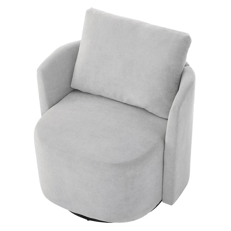 Fauteuil rond pivotant 360° en chenille avec design incurvé ergonomique et capacité de 200 kg
