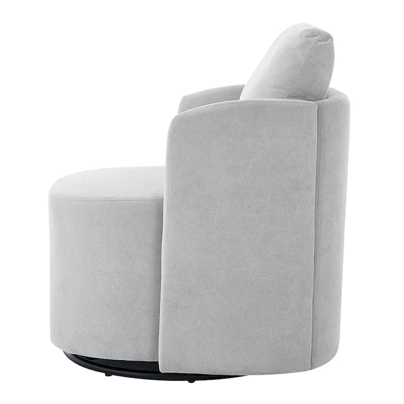 Fauteuil rond pivotant 360° en chenille avec design incurvé ergonomique et capacité de 200 kg