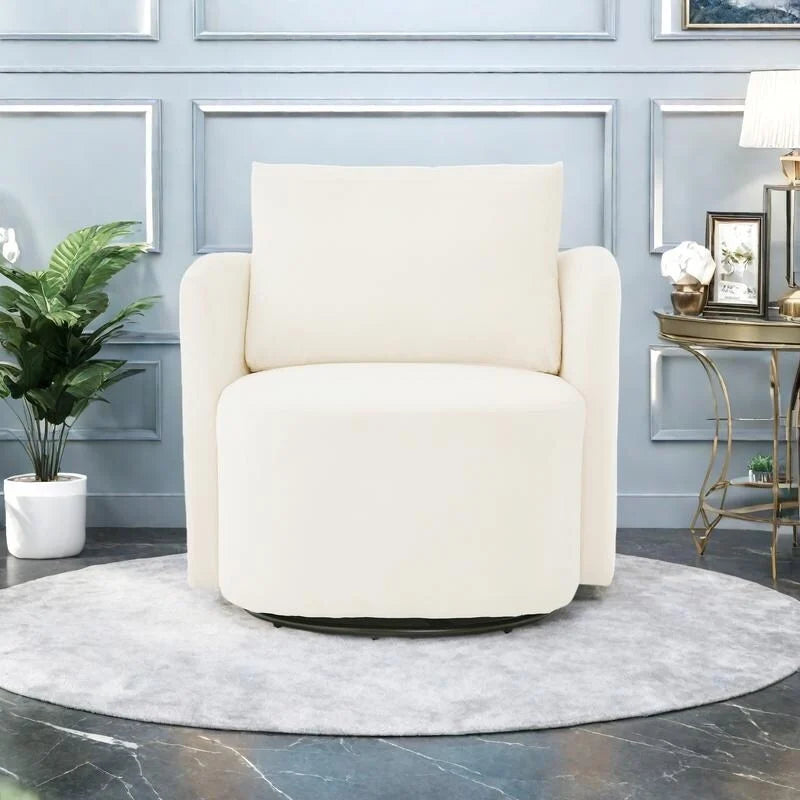 Fauteuil rond pivotant 360° en chenille avec design incurvé ergonomique et capacité de 200 kg