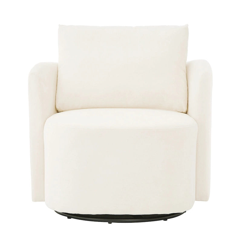 Fauteuil rond pivotant 360° en chenille avec design incurvé ergonomique et capacité de 200 kg