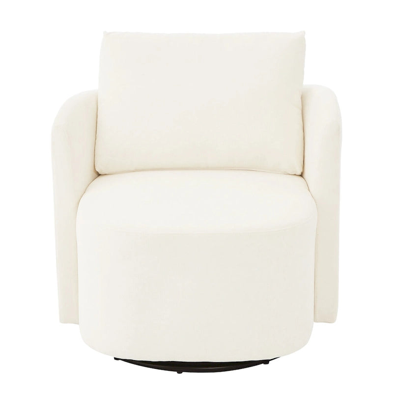 Fauteuil rond pivotant 360° en chenille avec design incurvé ergonomique et capacité de 200 kg