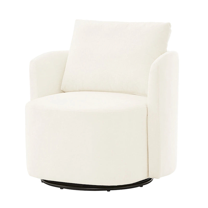 Fauteuil rond pivotant 360° en chenille avec design incurvé ergonomique et capacité de 200 kg