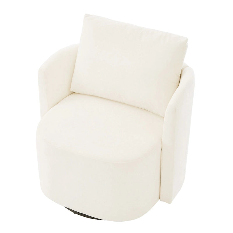 Fauteuil rond pivotant 360° en chenille avec design incurvé ergonomique et capacité de 200 kg