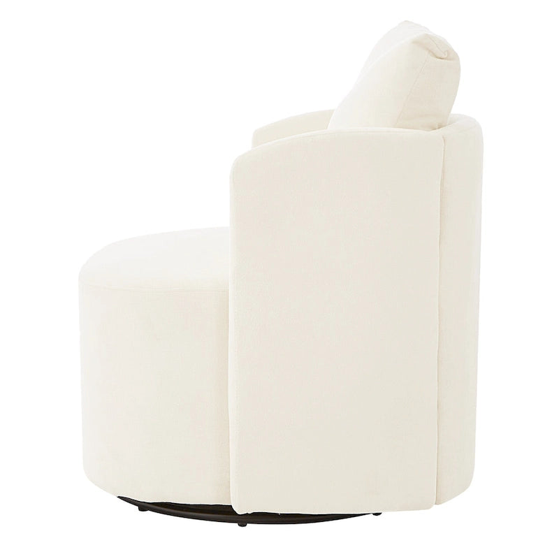 Fauteuil rond pivotant 360° en chenille avec design incurvé ergonomique et capacité de 200 kg