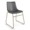 Chaises d'appoint en cuir végétalien avec pieds dorés (lot de 2)