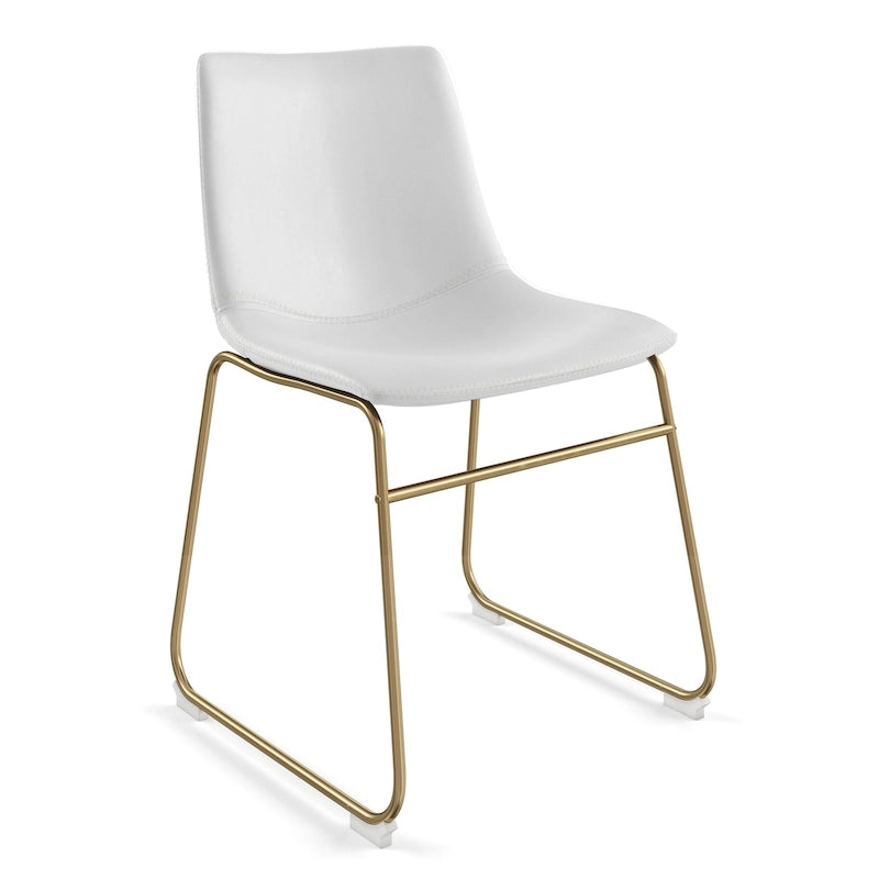 Chaises d'appoint en cuir végétalien avec pieds dorés (lot de 2)