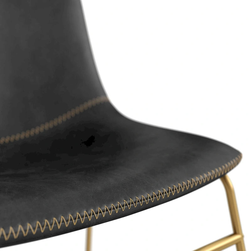 Chaises d'appoint en cuir végétalien avec pieds dorés (lot de 2)