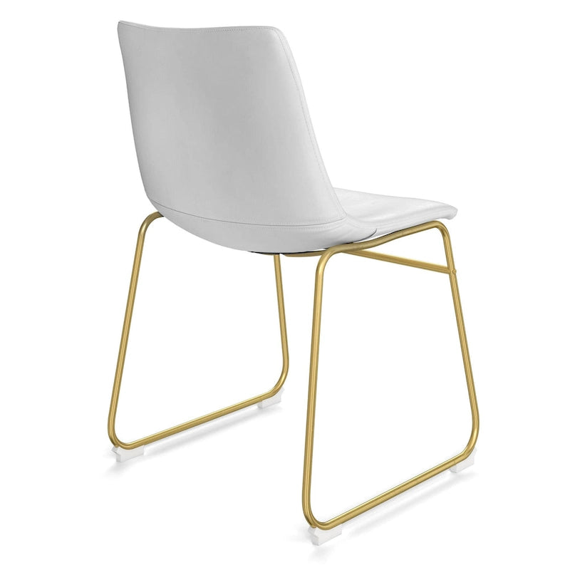 Chaises d'appoint en cuir végétalien avec pieds dorés (lot de 2)