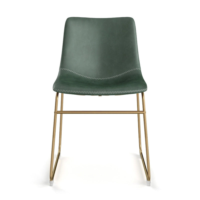 Chaises d'appoint en cuir végétalien avec pieds dorés (lot de 2)
