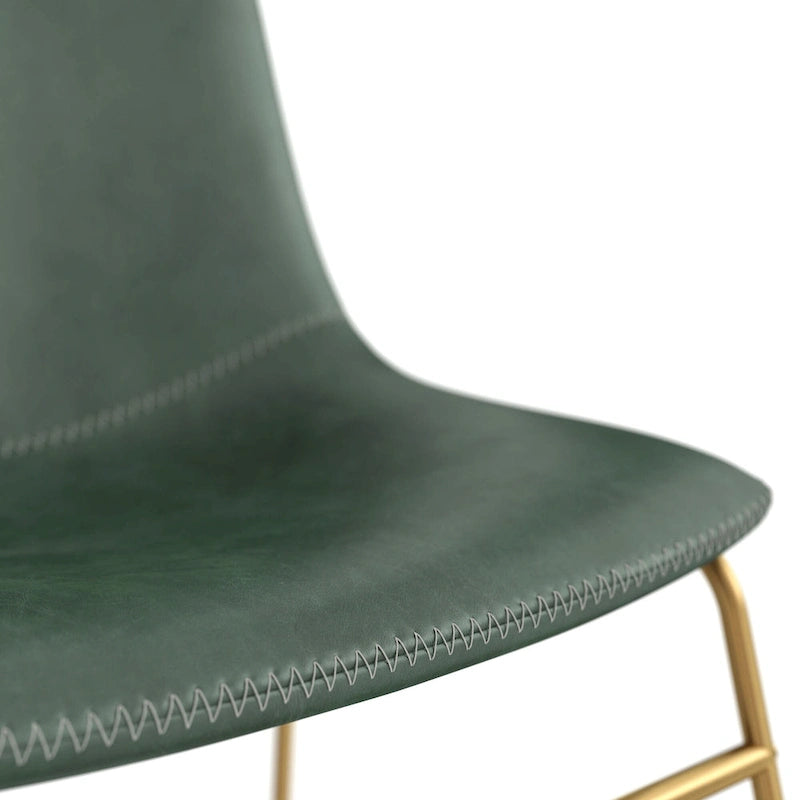 Chaises d'appoint en cuir végétalien avec pieds dorés (lot de 2)