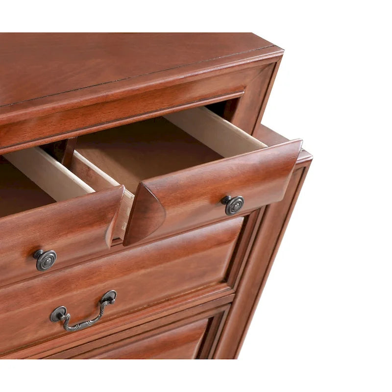 Commode de chambre à 10 tiroirs avec placage en bois massif et assemblage à queue d'aronde – Aucun assemblage requis