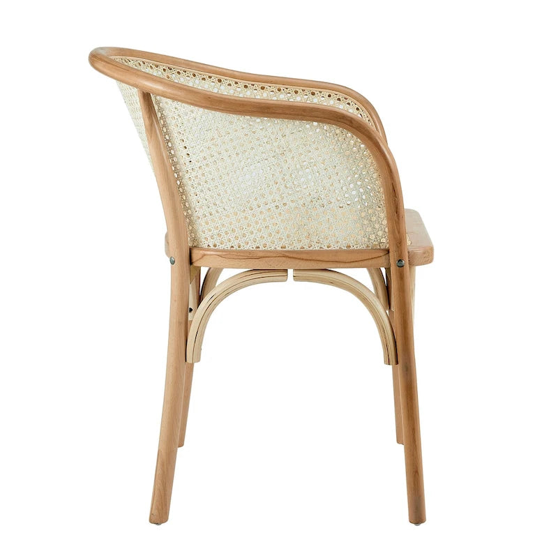 Fauteuil en naturel avec assise en rotin naturel - Lot de 1