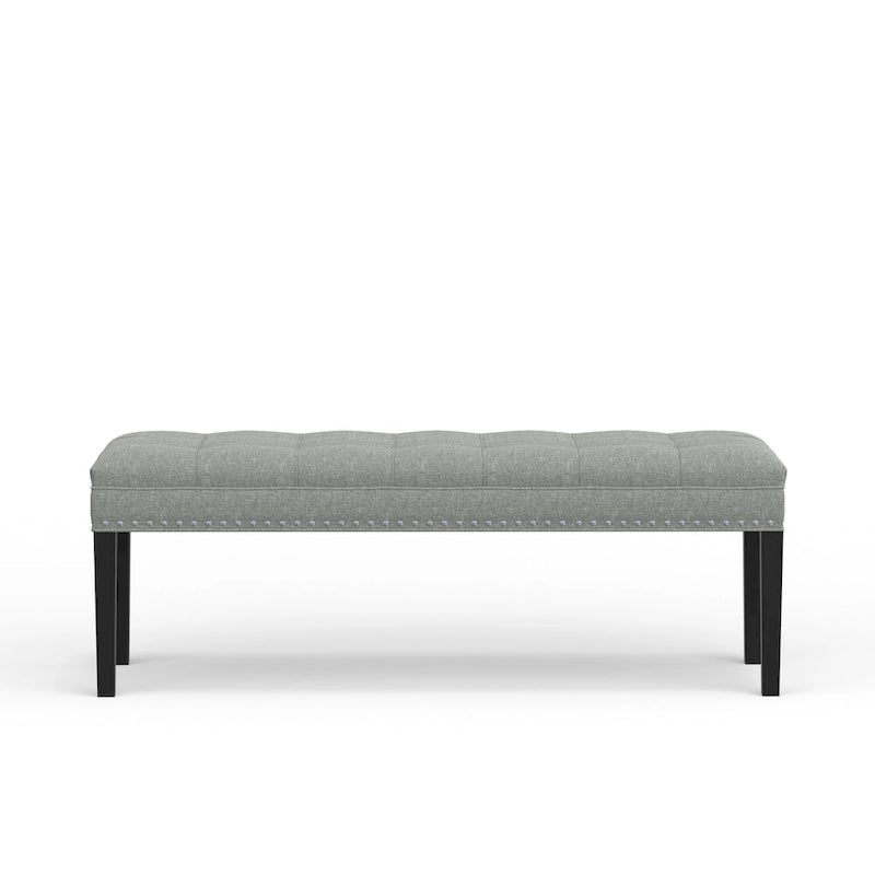 Banc capitonné de 118,1 cm avec pieds fuselés en bois massif – Accents pour chambre ou entrée