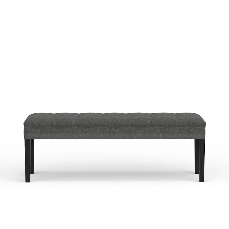 Banc capitonné de 118,1 cm avec pieds fuselés en bois massif – Accents pour chambre ou entrée