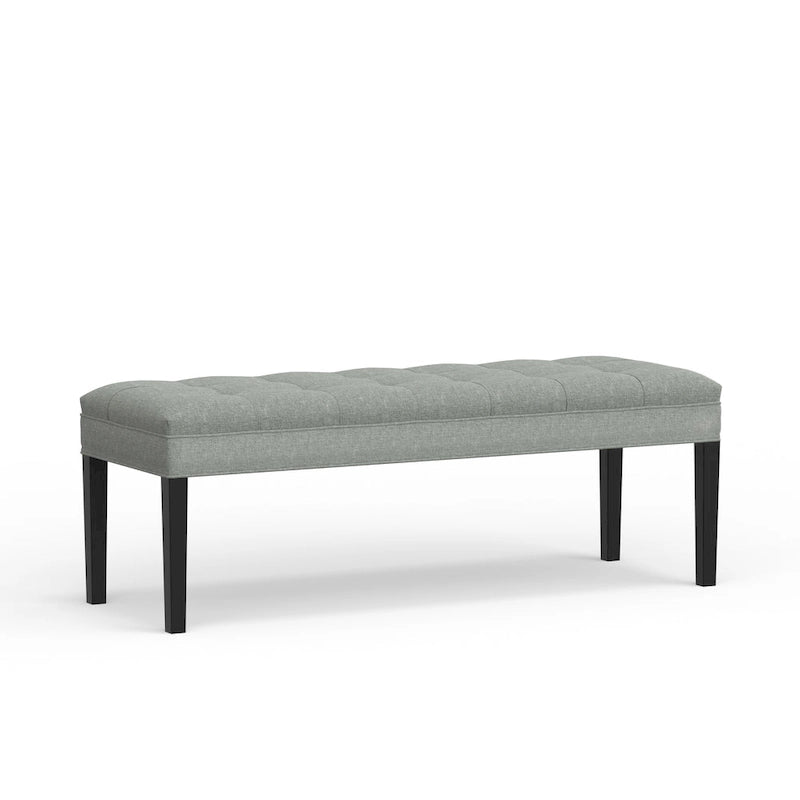 Banc capitonné de 118,1 cm avec pieds fuselés en bois massif – Accents pour chambre ou entrée