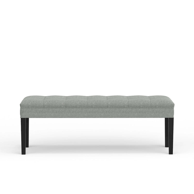 Banc capitonné de 118,1 cm avec pieds fuselés en bois massif – Accents pour chambre ou entrée