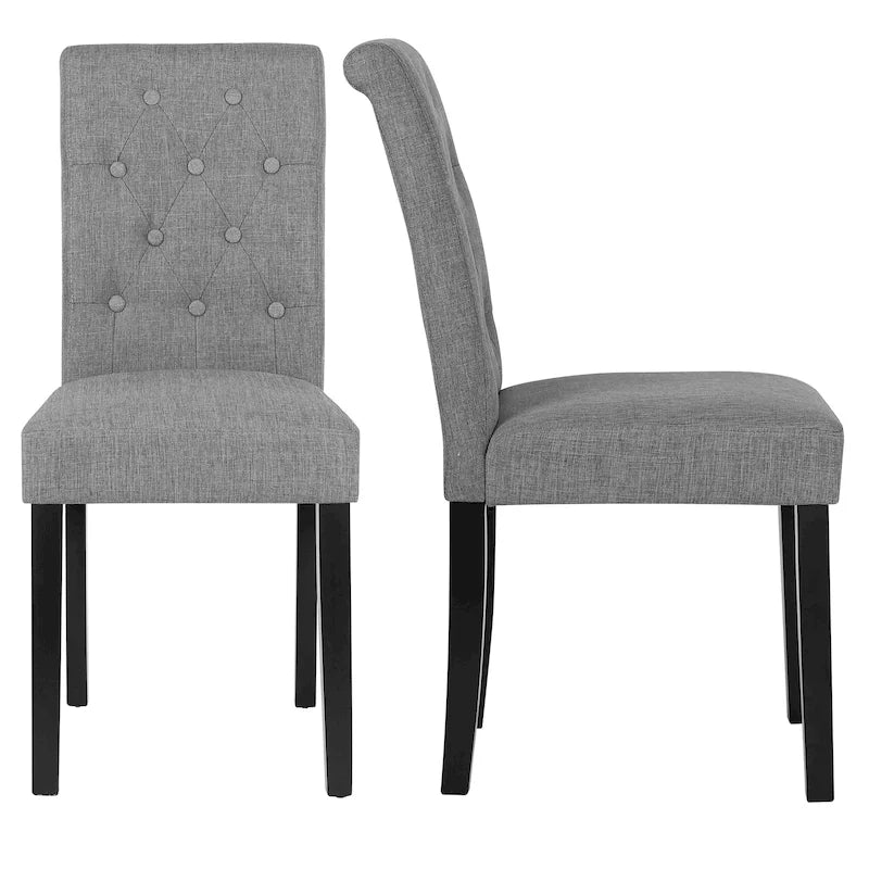 Lot de 2 chaises de salle à manger en tissu capitonné