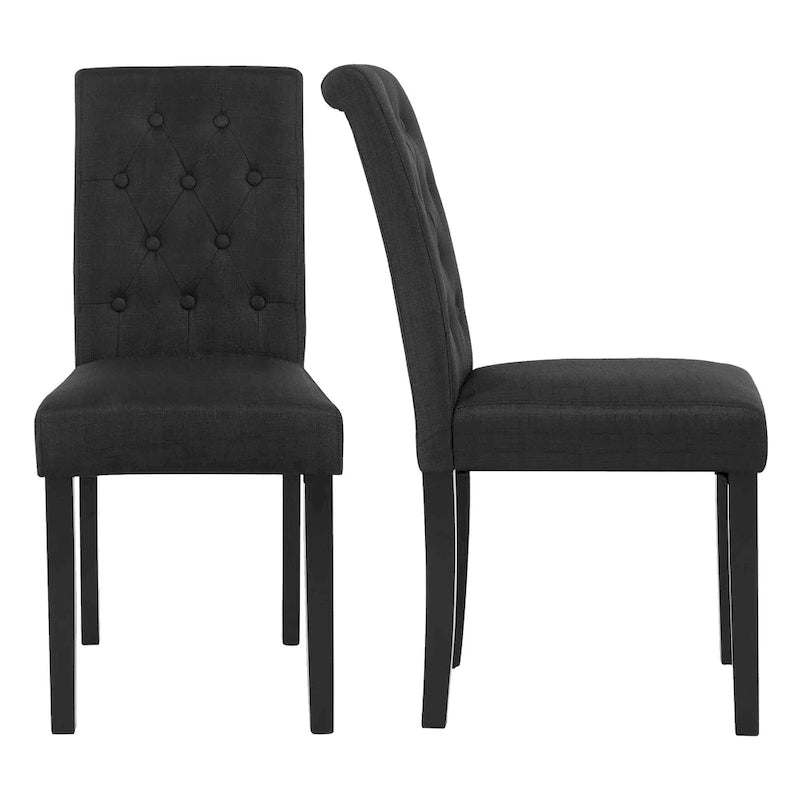 Lot de 2 chaises de salle à manger en tissu capitonné