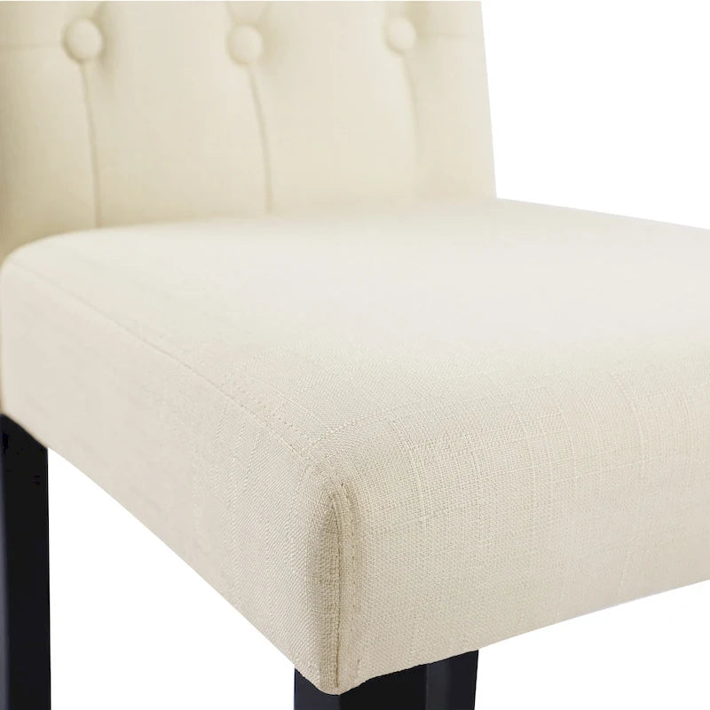 Lot de 2 chaises de salle à manger en tissu capitonné