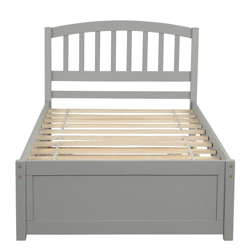 Cadre de lit plateforme en bois double avec lit gigogne