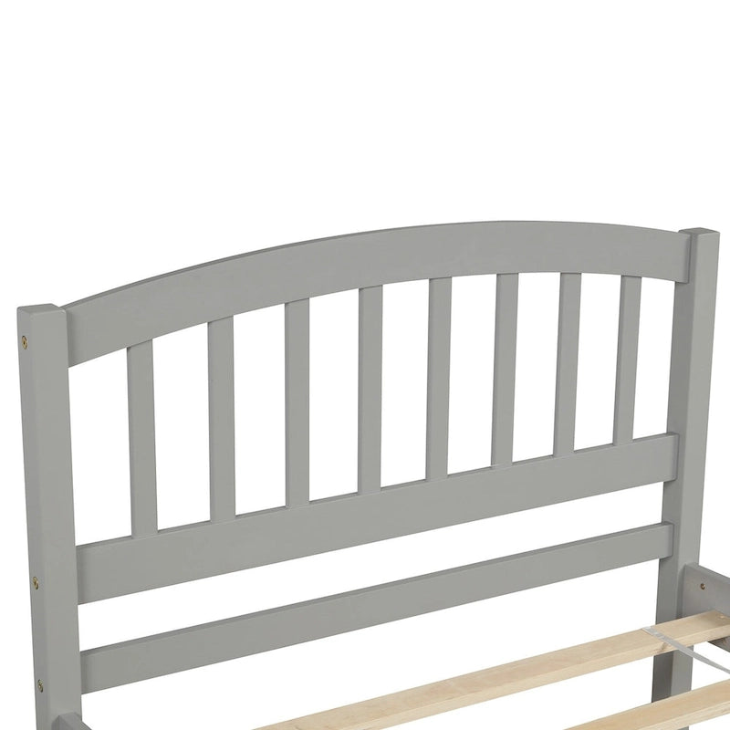 Cadre de lit plateforme en bois double avec lit gigogne
