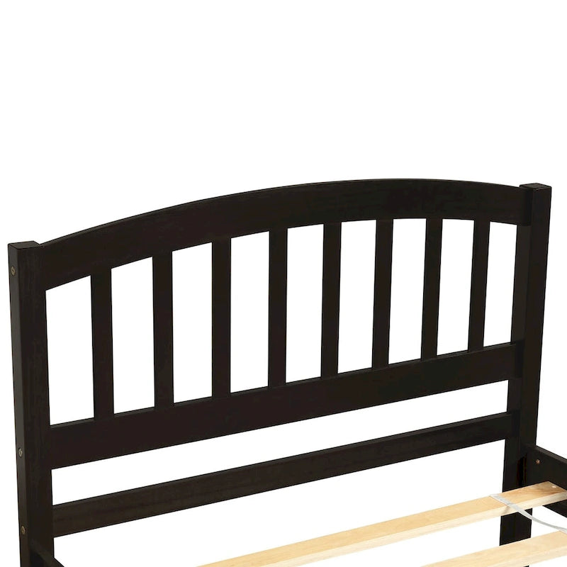 Cadre de lit plateforme en bois double avec lit gigogne