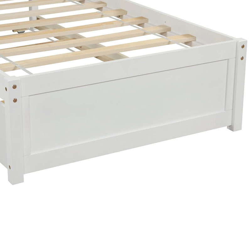 Cadre de lit plateforme en bois double avec lit gigogne