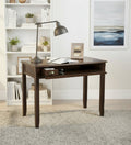 WYNDENHALL Portland SOLID WOOD Transitional 42 inch Wide Writing Office Desk in Mahogany Brown