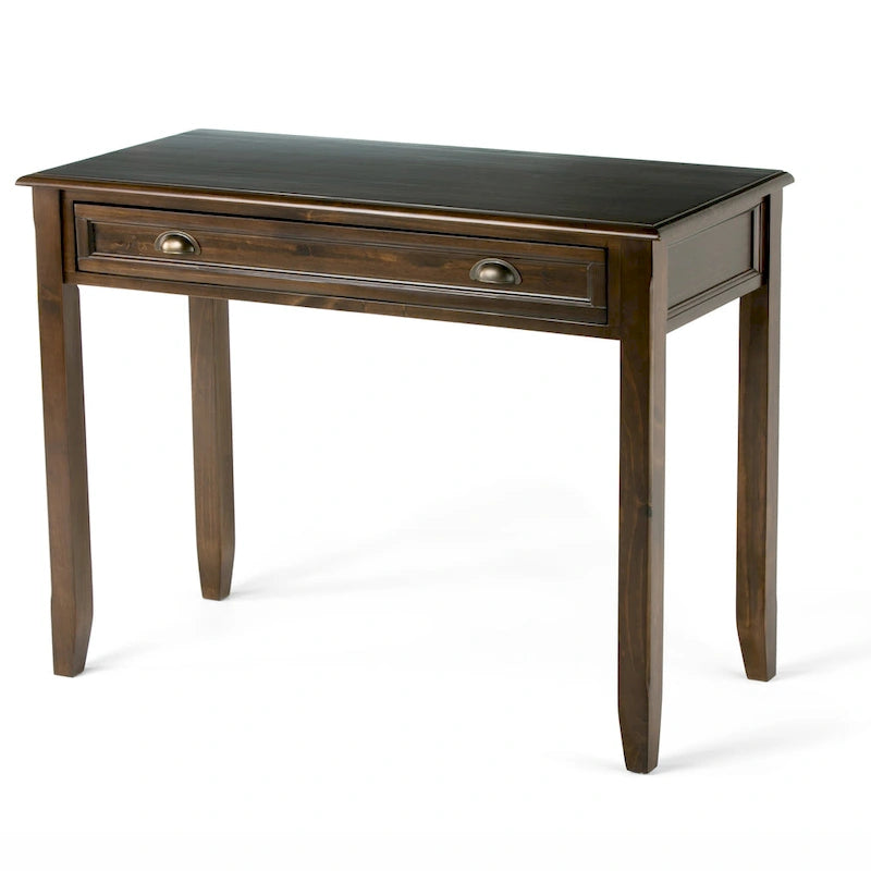 Bureau d'écriture de style transitionnel en bois massif de 106,7 cm de large, couleur acajou