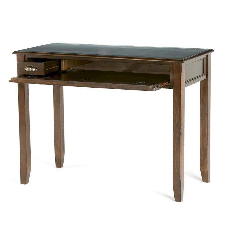 Bureau d'écriture de style transitionnel en bois massif de 106,7 cm de large, couleur acajou