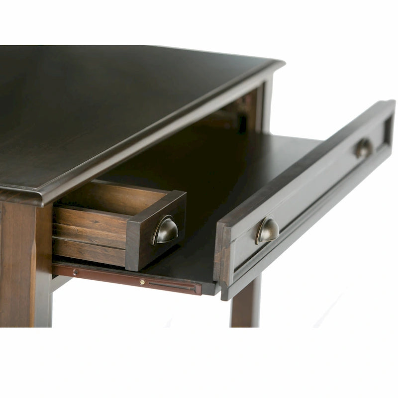Bureau d'écriture de style transitionnel en bois massif de 106,7 cm de large, couleur acajou