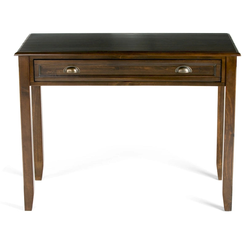 Bureau d'écriture de style transitionnel en bois massif de 106,7 cm de large, couleur acajou
