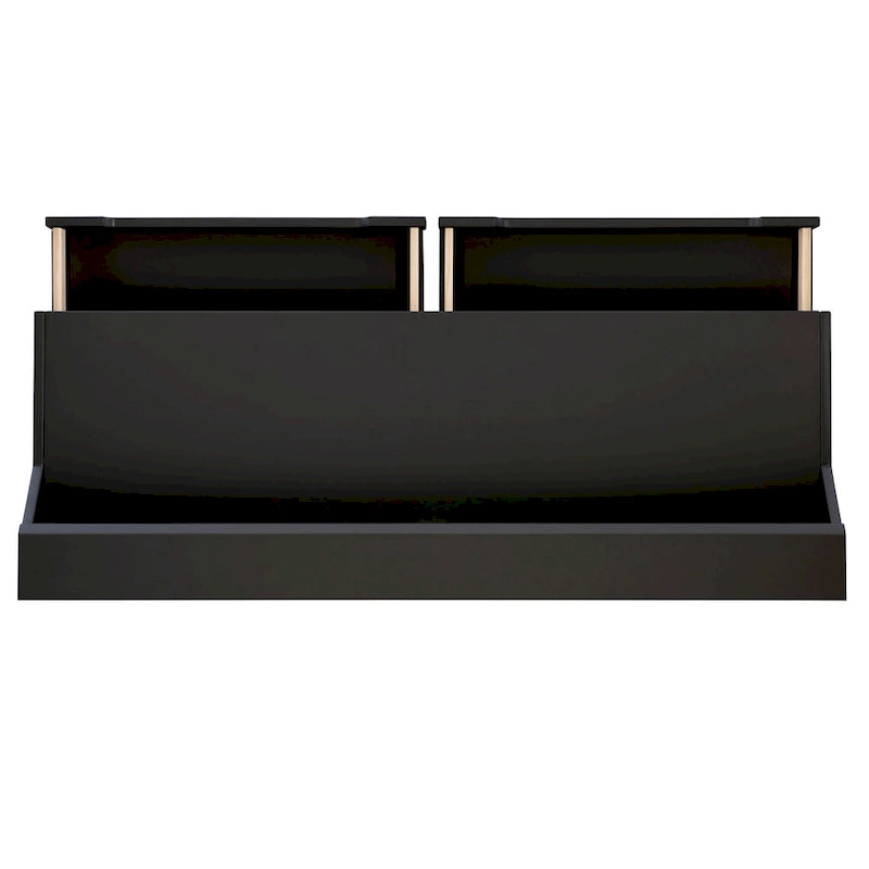 Bureau de travail à domicile avec 2 tiroirs, huche et pieds évasés – Bureau d'écriture de 140 cm en MDF et pin